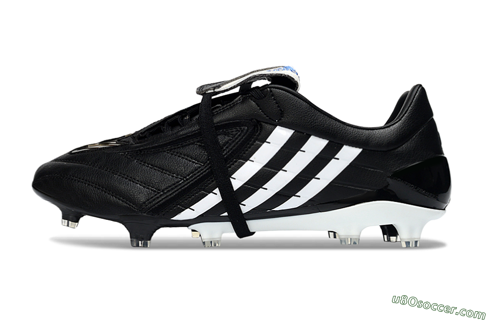 Adidas Predator Accelerator Elite Fold-Over Tongue FG Firm Ground Soccer Cleats - Black/Classic Black/White Strike 2