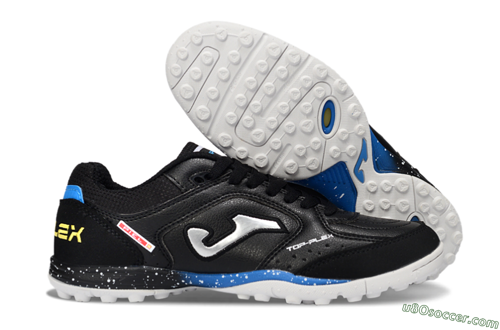 Joma Top Flex TF Artificial Turf Soccer Shoes - Black/Electric Blue/Classic White 1