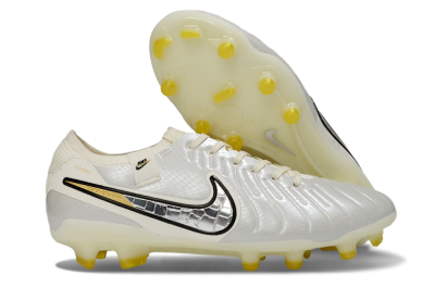 Nike Tiempo Legend 10 Elite FG Firm Ground Soccer Cleats - White/Ivory Mist/Black Gold