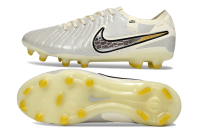 Nike Tiempo Legend 10 Elite FG Firm Ground Soccer Cleats - White/Ivory Mist/Black Gold