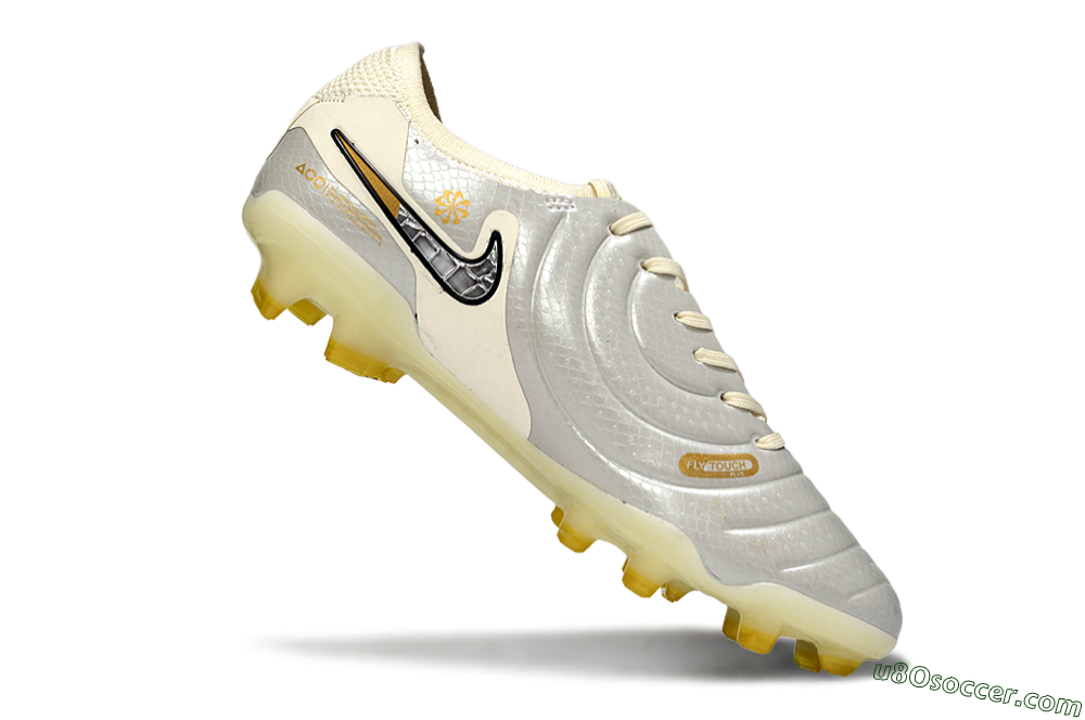 Nike Tiempo Legend 10 Elite FG Firm Ground Soccer Cleats - White/Ivory Mist/Black Gold 4