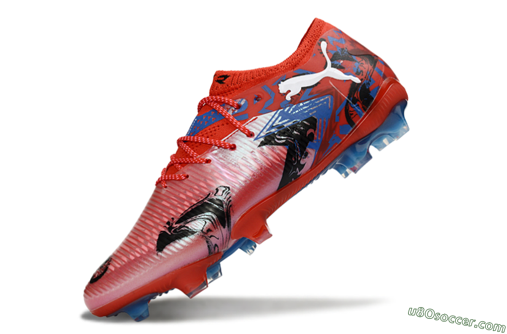 Puma Future 8 Ultimate FG Firm Ground Soccer Cleats - Red/Electric Blue/Fiery Red 5