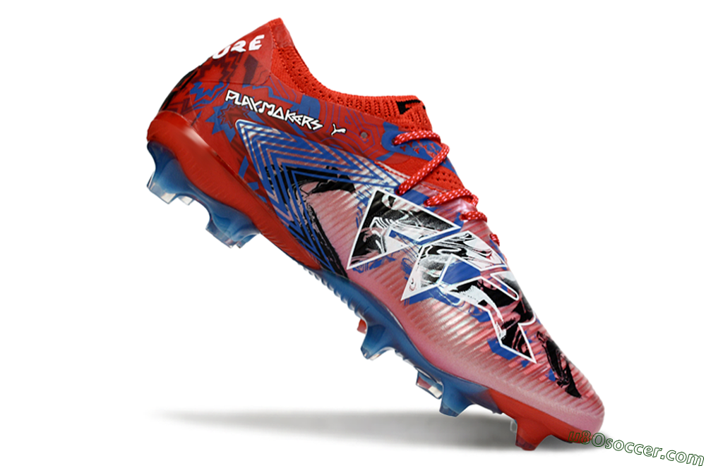 Puma Future 8 Ultimate FG Firm Ground Soccer Cleats - Red/Electric Blue/Fiery Red 4