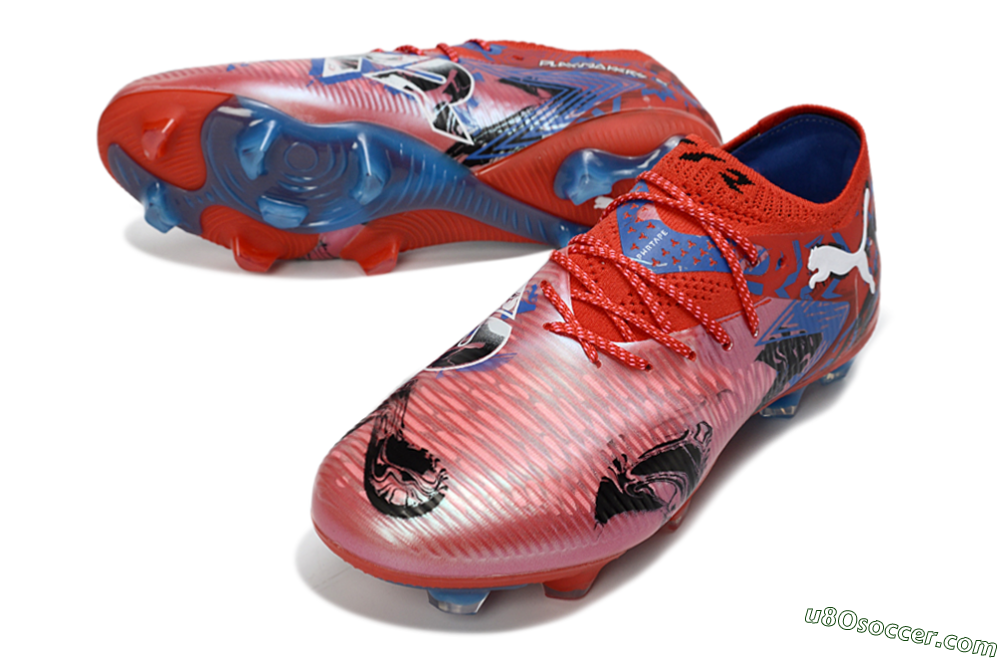 Puma Future 8 Ultimate FG Firm Ground Soccer Cleats - Red/Electric Blue/Fiery Red 3