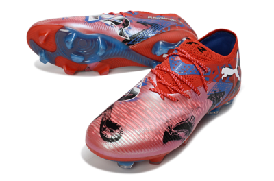 Puma Future 8 Ultimate FG Firm Ground Soccer Cleats - Red/Electric Blue/Fiery Red