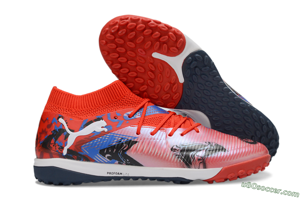 Puma Future 8 Ultimate TF Artificial Turf Soccer Shoes - Red/Vibrant Red/Navy Blue 1