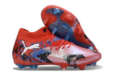 Puma Future 8 Ultimate FG Firm Ground Soccer Cleats - Red/Electric Blue/Black