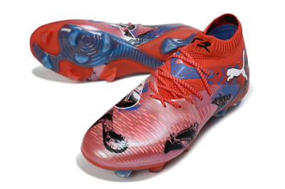 Puma Future 8 Ultimate FG Firm Ground Soccer Cleats - Red/Electric Blue/Black