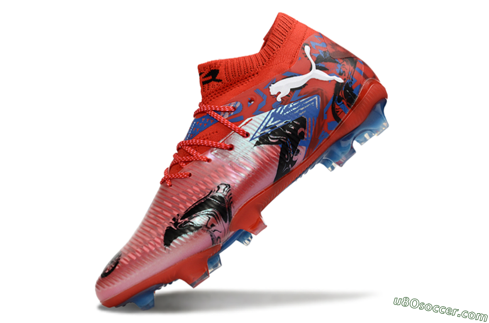 Puma Future 8 Ultimate FG Firm Ground Soccer Cleats - Red/Electric Blue/Black 5