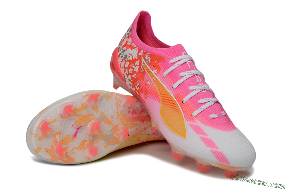 Puma Ultra Ultimate FG Firm Ground Soccer Cleats - Orange/Flamingo Pink/Golden Yellow 3