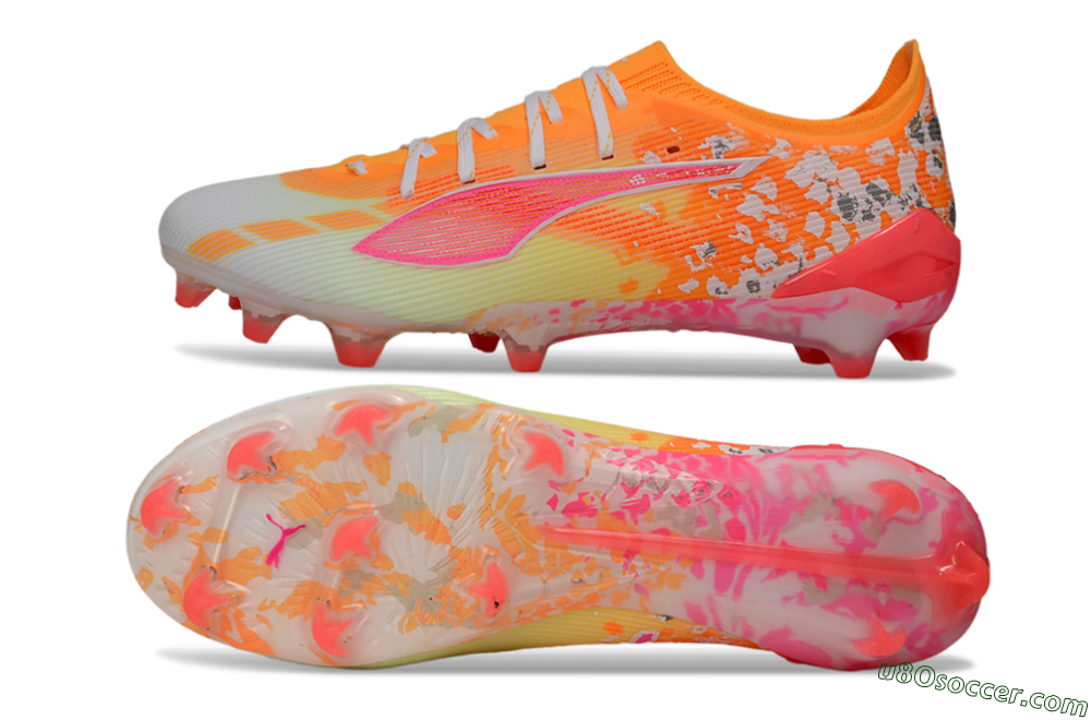 Puma Ultra Ultimate FG Firm Ground Soccer Cleats - Orange/Flamingo Pink/Golden Yellow 0
