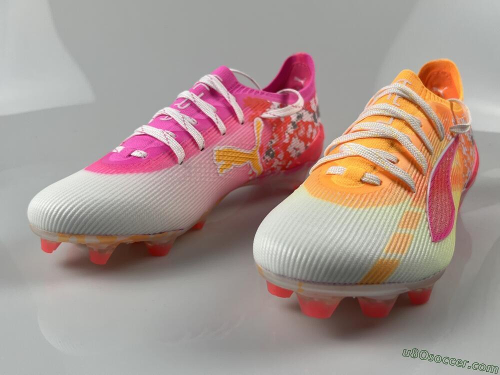 Puma Ultra Ultimate FG Firm Ground Soccer Cleats - Orange/Flamingo Pink/Golden Yellow