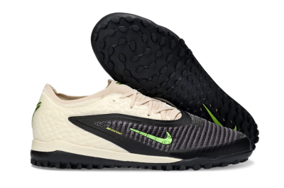Nike Phantom 6 Low Elite TF Artificial Turf Soccer Shoes - Black/Neon Green/Beige