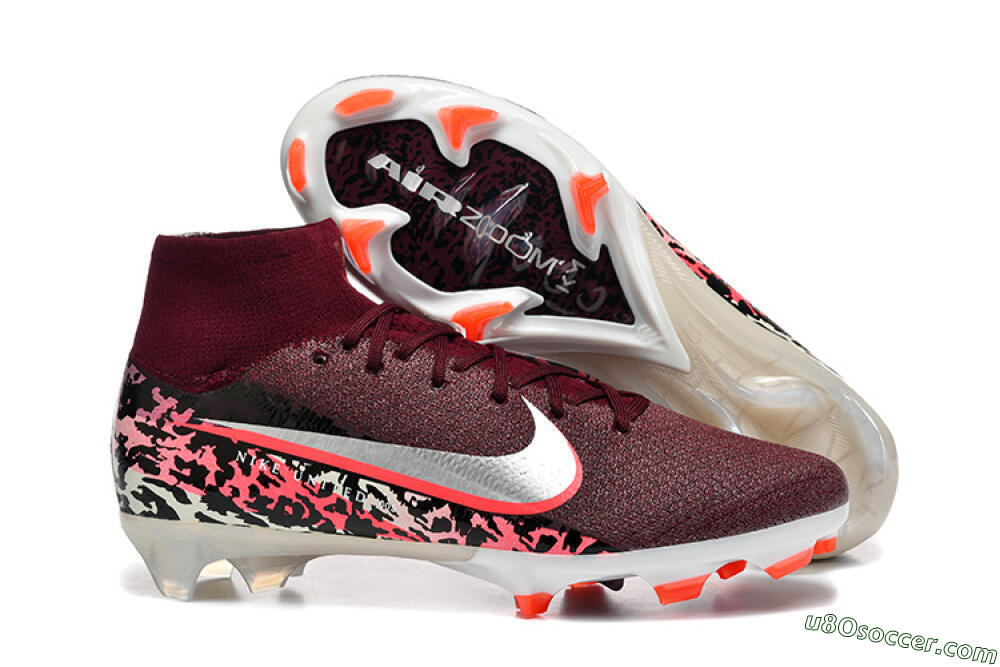 Nike Air Zoom Mercurial Superfly 10 Elite FG Firm Ground Soccer Cleats - Burgundy/Neon Pink/Black 1