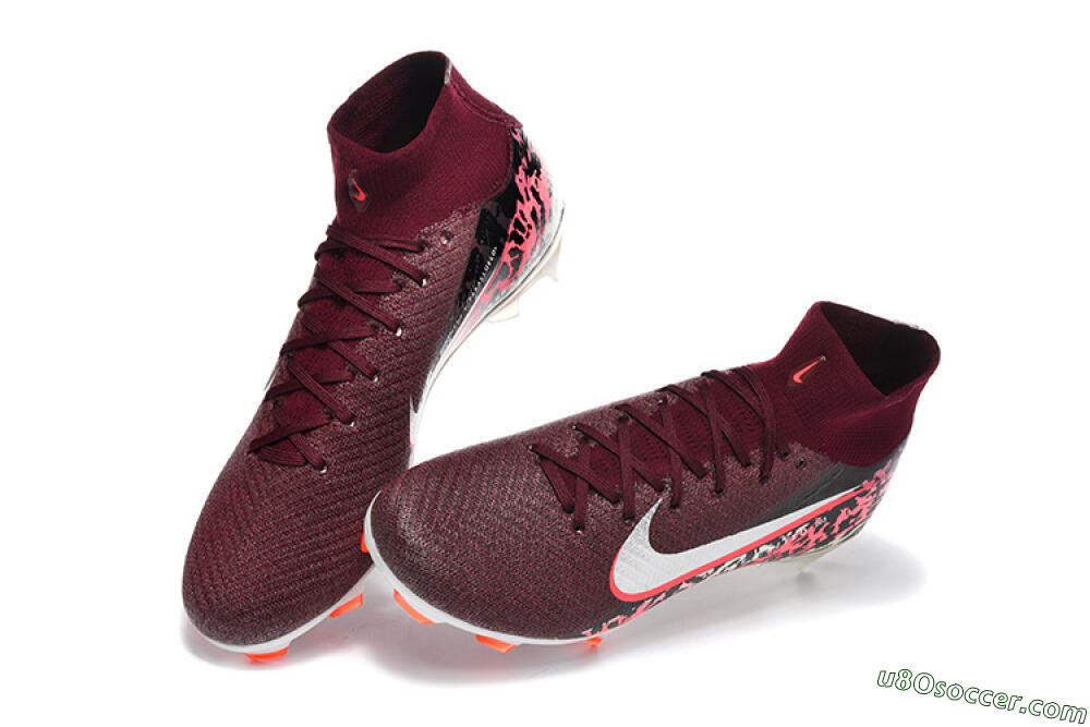 Nike Air Zoom Mercurial Superfly 10 Elite FG Firm Ground Soccer Cleats - Burgundy/Neon Pink/Black 6