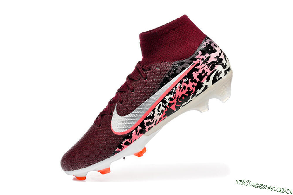 Nike Air Zoom Mercurial Superfly 10 Elite FG Firm Ground Soccer Cleats - Burgundy/Neon Pink/Black 8
