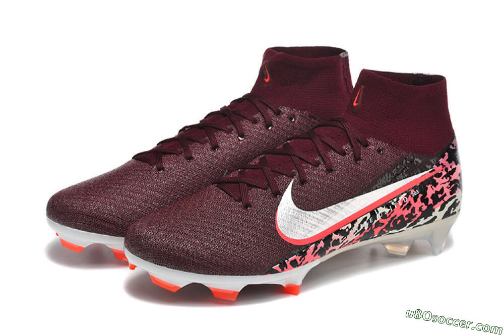 Nike Air Zoom Mercurial Superfly 10 Elite FG Firm Ground Soccer Cleats - Burgundy/Neon Pink/Black 5