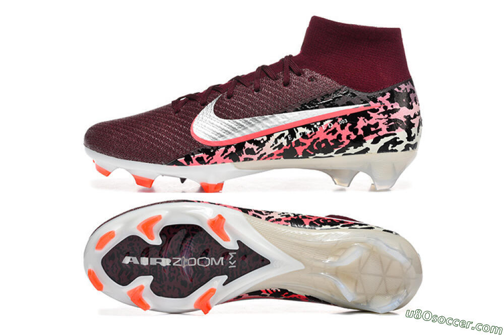 Nike Air Zoom Mercurial Superfly 10 Elite FG Firm Ground Soccer Cleats - Burgundy/Neon Pink/Black 0