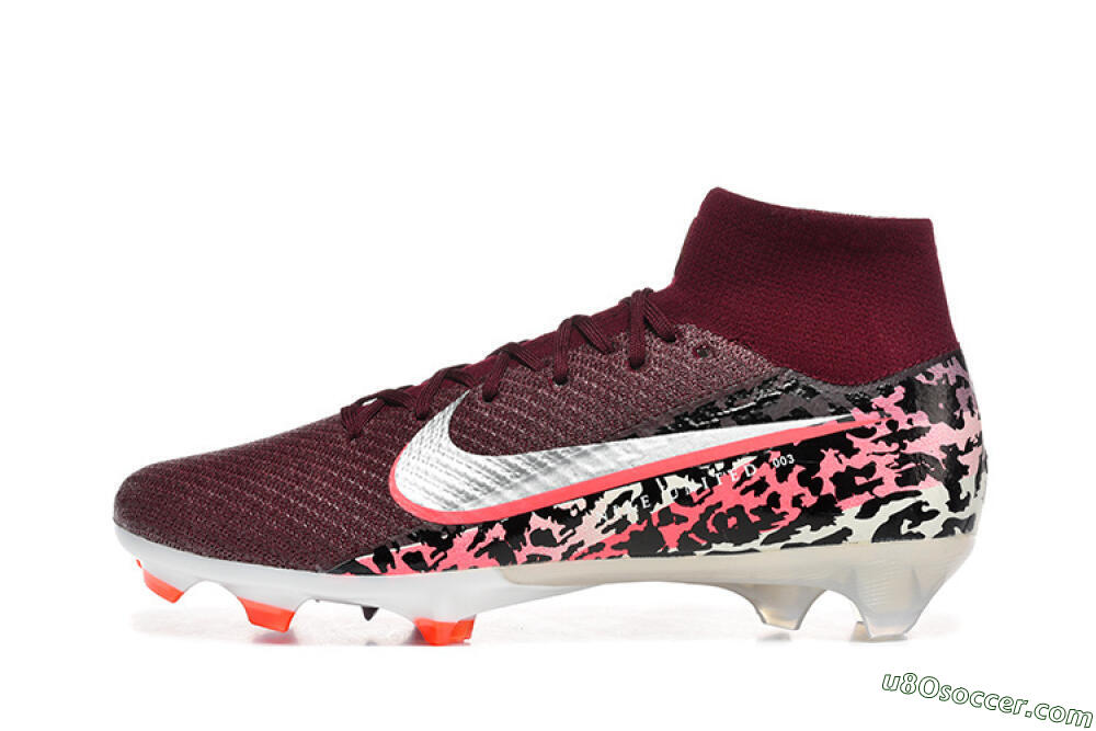 Nike Air Zoom Mercurial Superfly 10 Elite FG Firm Ground Soccer Cleats - Burgundy/Neon Pink/Black 2