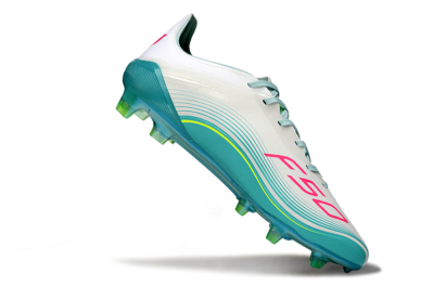 Messi x Adidas F50 Elite FG Firm Ground Soccer Cleats - Aqua/Neon Pink/Soft Yellow