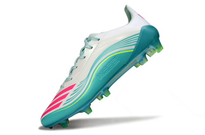 Messi x Adidas F50 Elite FG Firm Ground Soccer Cleats - Aqua/Neon Pink/Soft Yellow