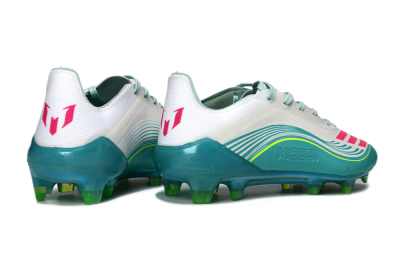 Messi x Adidas F50 Elite FG Firm Ground Soccer Cleats - Aqua/Neon Pink/Soft Yellow