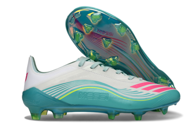 Messi x Adidas F50 Elite FG Firm Ground Soccer Cleats - Aqua/Neon Pink/Soft Yellow