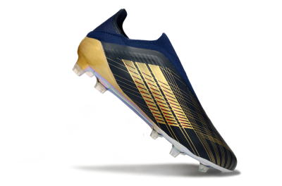 Adidas F50 Elite Laceless FG Firm Ground Soccer Cleats - Navy/Gold Metallic/Dazzling Rainbow