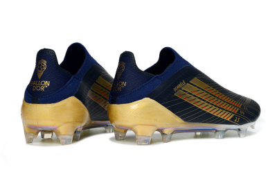 Adidas F50 Elite Laceless FG Firm Ground Soccer Cleats - Navy/Gold Metallic/Dazzling Rainbow