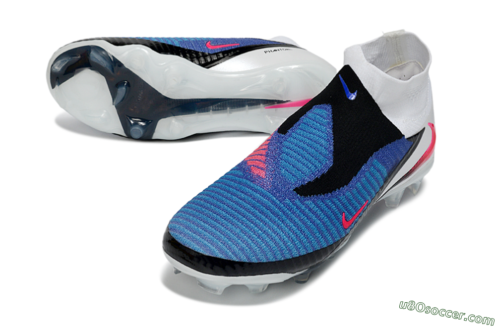 Nike Phantom 6 High Elite FG Firm Ground Soccer Cleats - Blue/Electric Blue/Hot Pink 3