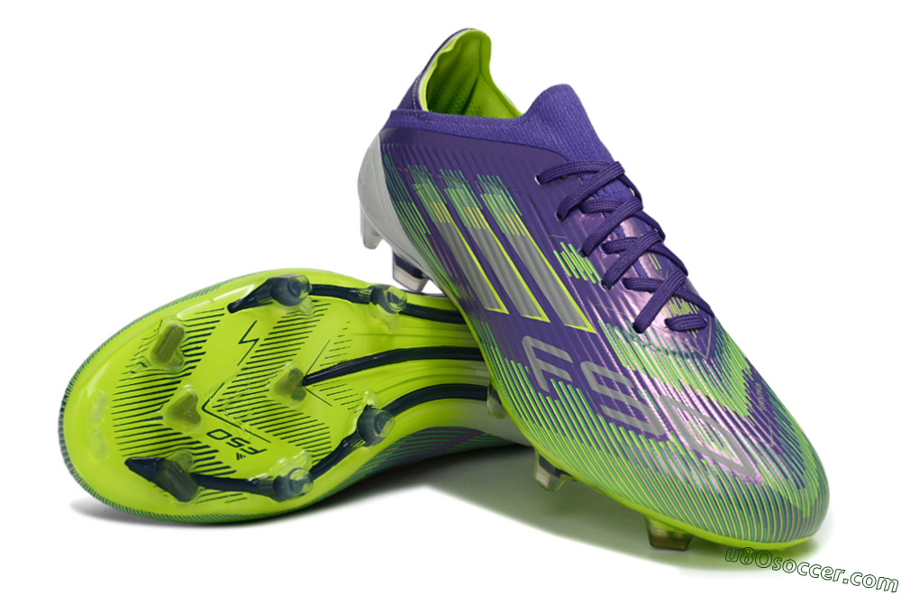 Adidas F50 Elite FG Firm Ground Soccer Cleats - Purple/Lime Green/Electric Purple 4