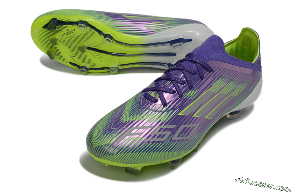 Adidas F50 Elite FG Firm Ground Soccer Cleats - Purple/Lime Green/Electric Purple 3