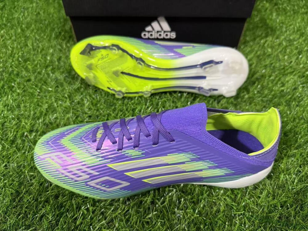 Adidas F50 Elite FG Firm Ground Soccer Cleats - Purple/Lime Green/Electric Purple