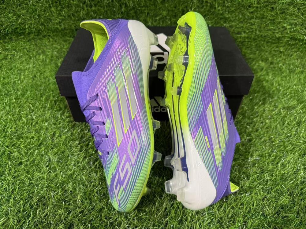 Adidas F50 Elite FG Firm Ground Soccer Cleats - Purple/Lime Green/Electric Purple