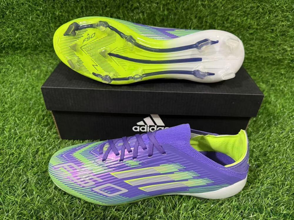 Adidas F50 Elite FG Firm Ground Soccer Cleats - Purple/Lime Green/Electric Purple