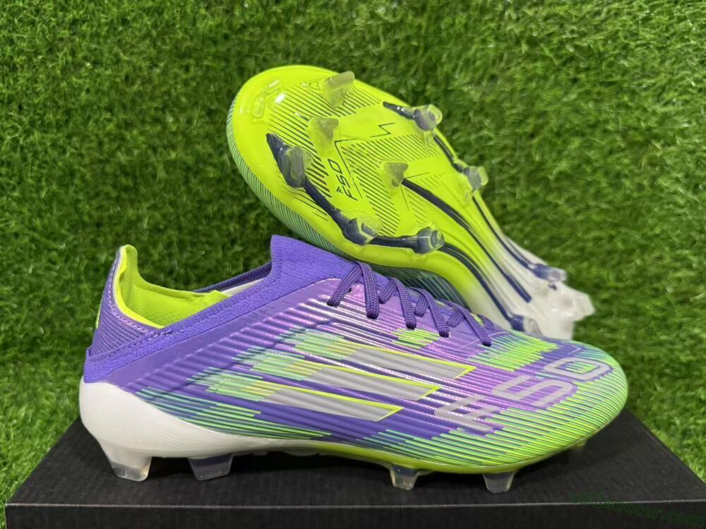 Adidas F50 Elite FG Firm Ground Soccer Cleats - Purple/Lime Green/Electric Purple