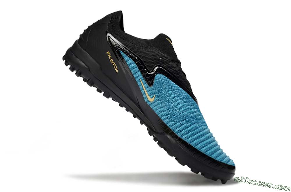 Nike Phantom 6 Low Elite TF Artificial Turf Soccer Shoes - Teal/Midnight Black/Metallic Gold 4