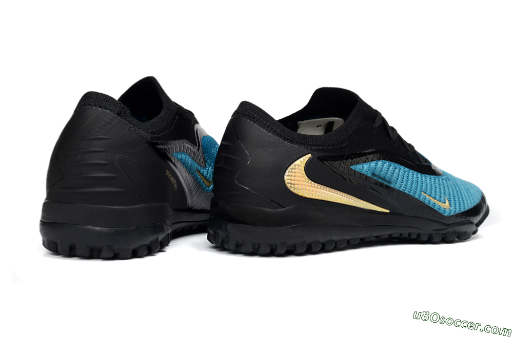 Nike Phantom 6 Low Elite TF Artificial Turf Soccer Shoes - Teal/Midnight Black/Metallic Gold 6