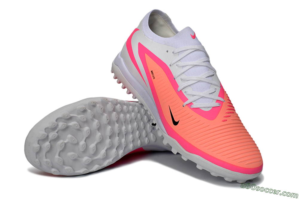 Nike Phantom 6 Low Elite TF Artificial Turf Soccer Shoes - Pink/Vibrant Neon/Soft White 3