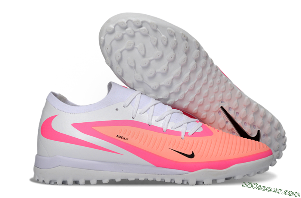 Nike Phantom 6 Low Elite TF Artificial Turf Soccer Shoes - Pink/Vibrant Neon/Soft White 1