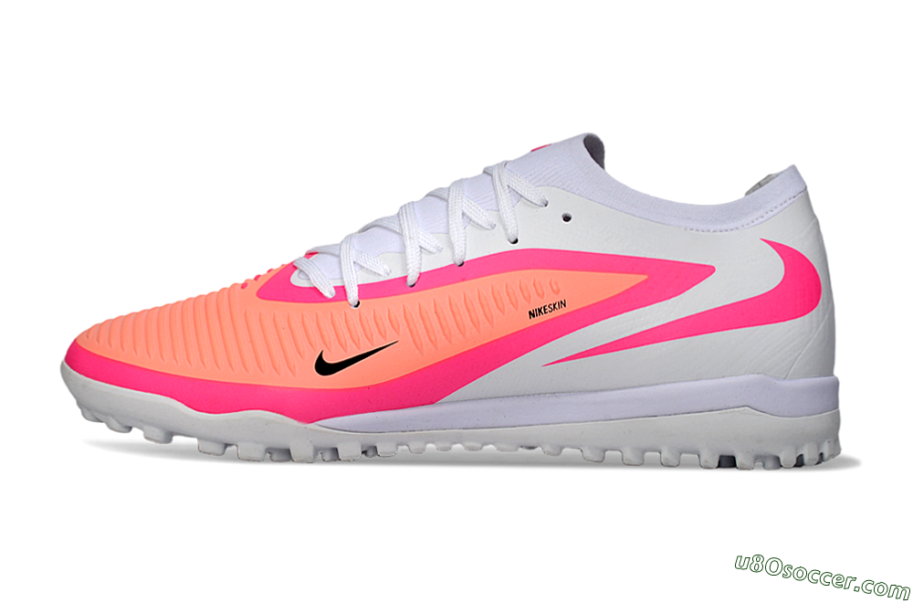 Nike Phantom 6 Low Elite TF Artificial Turf Soccer Shoes - Pink/Vibrant Neon/Soft White 2