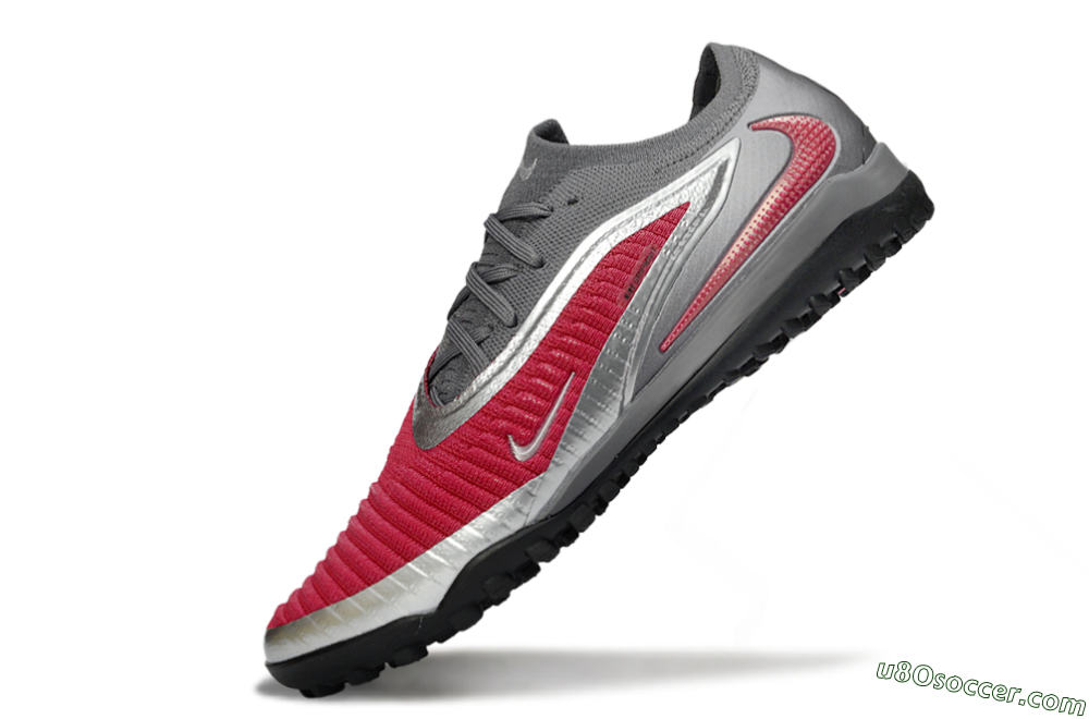 Nike Phantom 6 Low Elite TF Artificial Turf Soccer Shoes - Red/Crimson Blaze/Grey Storm 5