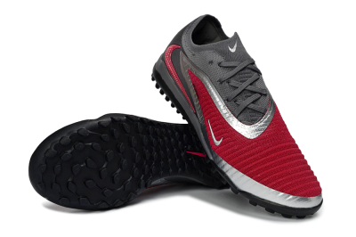 Nike Phantom 6 Low Elite TF Artificial Turf Soccer Shoes - Red/Crimson Blaze/Grey Storm