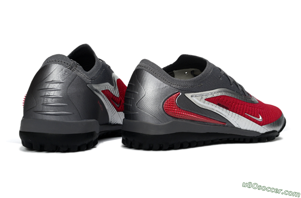 Nike Phantom 6 Low Elite TF Artificial Turf Soccer Shoes - Red/Crimson Blaze/Grey Storm 6