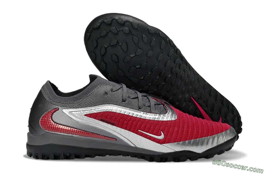 Nike Phantom 6 Low Elite TF Artificial Turf Soccer Shoes - Red/Crimson Blaze/Grey Storm 1