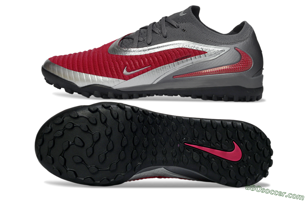 Nike Phantom 6 Low Elite TF Artificial Turf Soccer Shoes - Red/Crimson Blaze/Grey Storm 0