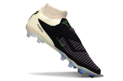 Nike Phantom 6 High Elite FG Firm Ground Soccer Cleats - Black/Electric Green/Beige