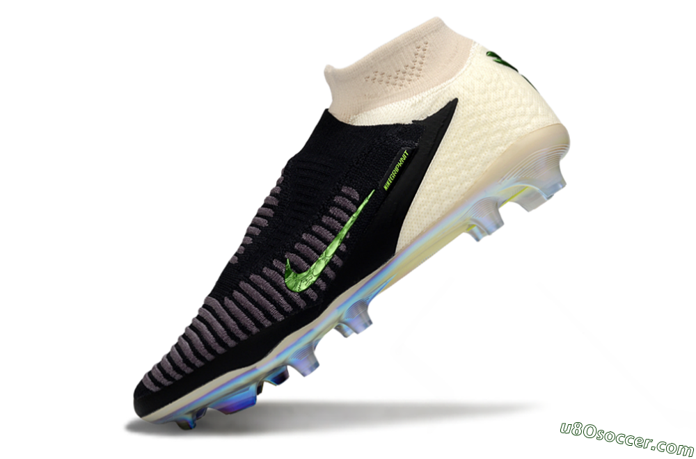 Nike Phantom 6 High Elite FG Firm Ground Soccer Cleats - Black/Electric Green/Beige 5