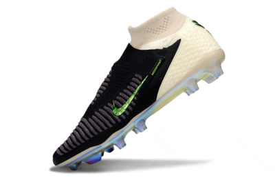 Nike Phantom 6 High Elite FG Firm Ground Soccer Cleats - Black/Electric Green/Beige