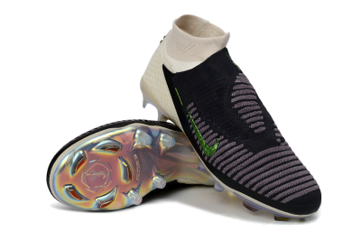 Nike Phantom 6 High Elite FG Firm Ground Soccer Cleats - Black/Electric Green/Beige